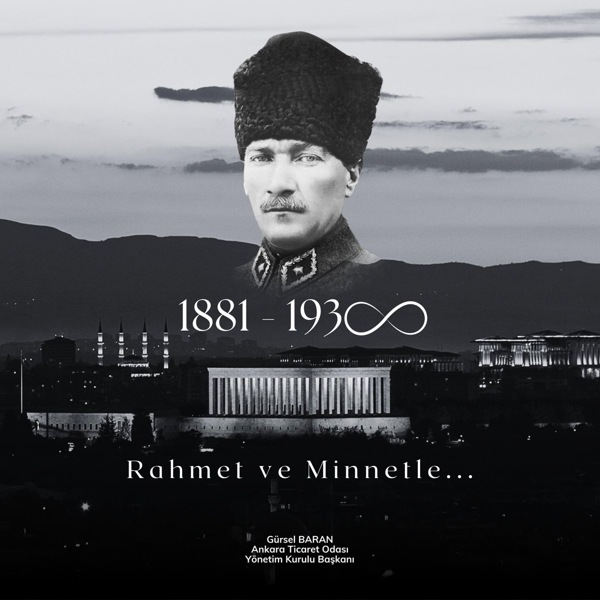 GurselBaran's tweet photo. Türk milletinin istiklal ve istikbali için mücadele veren, bu mücadeleyi Türkiye Cumhuriyeti'nin kuruluşu ile taçlandıran Büyük Önder Gazi Mustafa Kemal Atatürk’ü ebediyete irtihalinin 85. Yılında rahmet, minnet ve saygıyla yad ediyorum.

Ruhu şad olsun.
#10Kasım https://t.co/C458G2b2cd