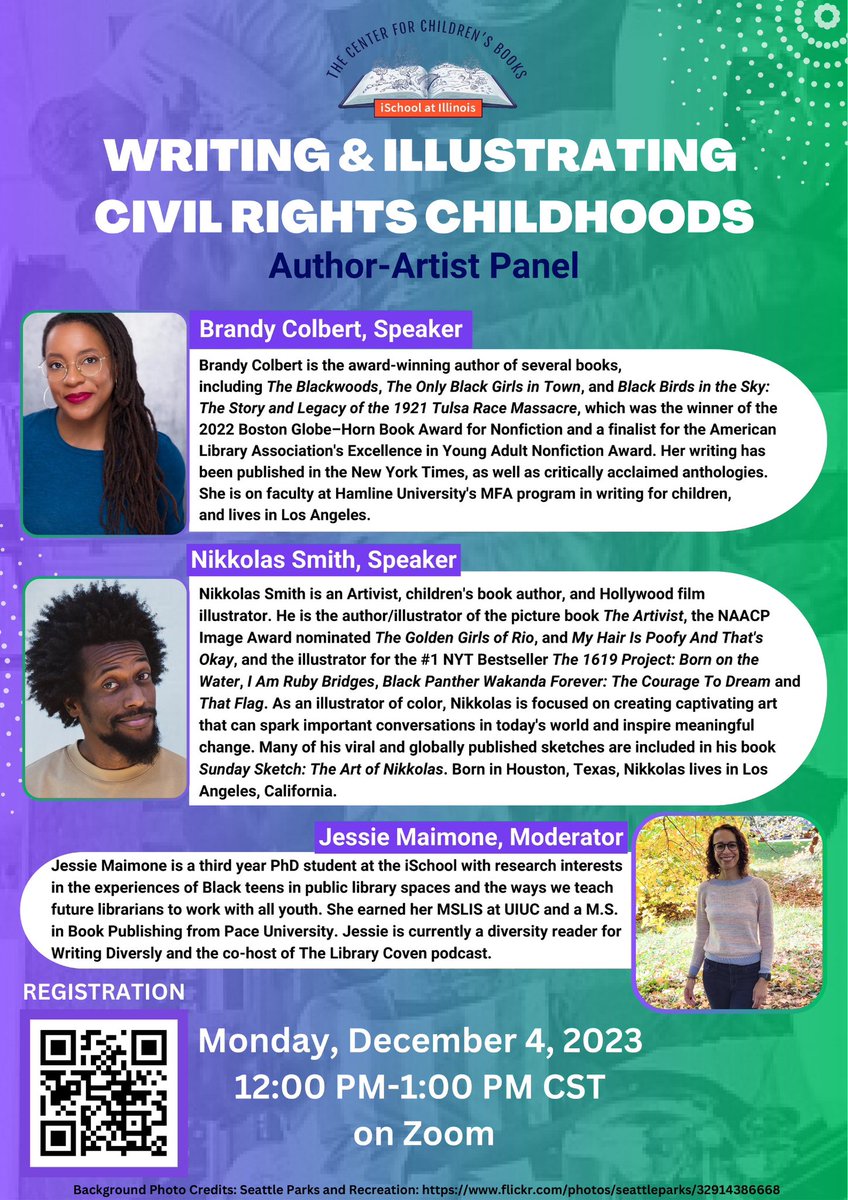 Save the date! To register for the CCB Writing &amp; Illustrating Civil Rights Childhoods Author-Artist Panel, please visit tinyurl.com/m9sec4y7.