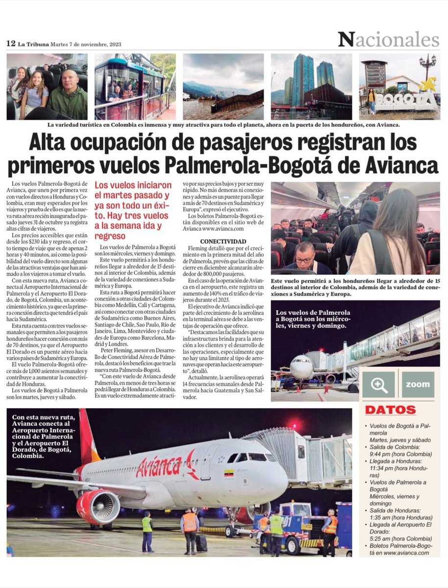 EmcoHolding_'s tweet photo. ☑️ Alta ocupación de pasajeros registran primeros vuelos Palmerola-Bogotá de Avianca

Los vuelos Palmerola – Bogotá de Avianca, que unen por primera vez con vuelos directos a Honduras y Colombia, eran muy esperados por los viajeros. https://t.co/Ig5Lw10rMy