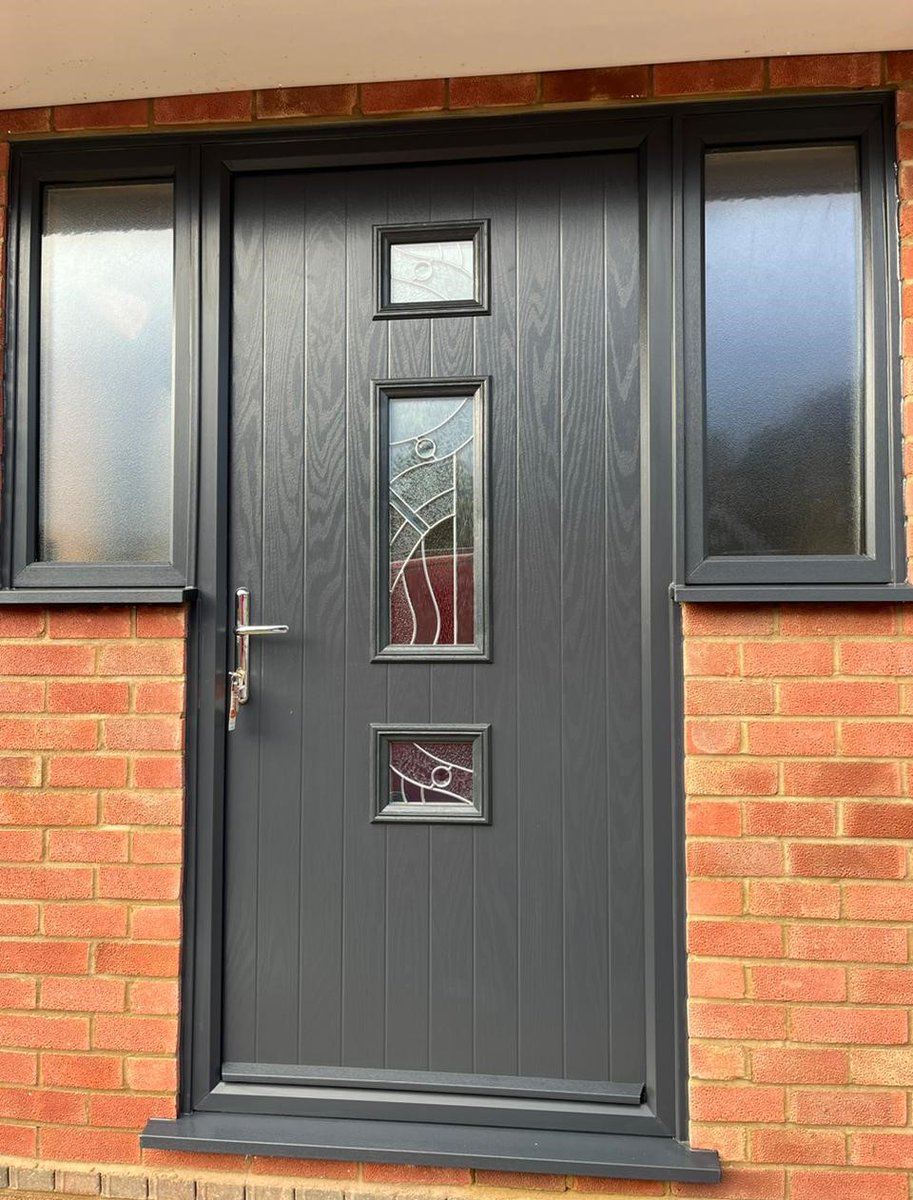 Front Composide Entrance Door with Side Windows