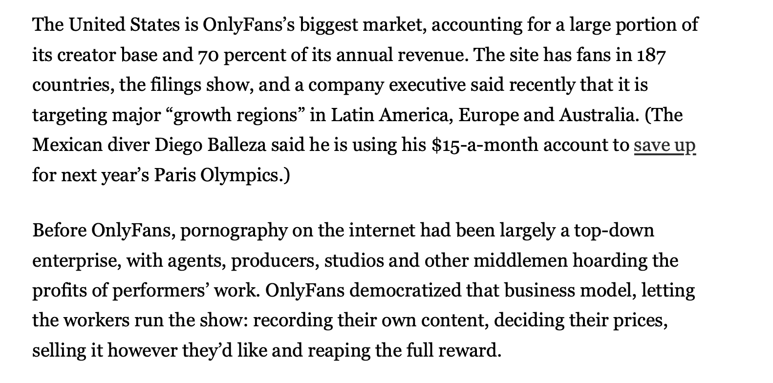 Richard Hanania on X: pornography...had been largely a top-down  enterprise, with agents, producers, studios and other middlemen hoarding  the profits of performers work. OnlyFans democratized that business model,  letting the workers run