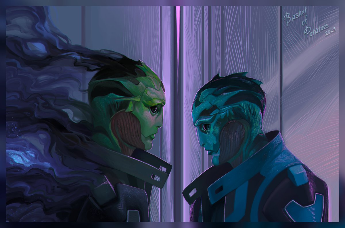 Just wanted to show this a bit closer. Just look at these strokes uff. I love looking at arts with my face buried in the monitor and with binoculars, that’s why I do something for people like me :) #masseffectart #masseffectfanart #masseffect #masseffecttrilogy #thanekrios #Thane