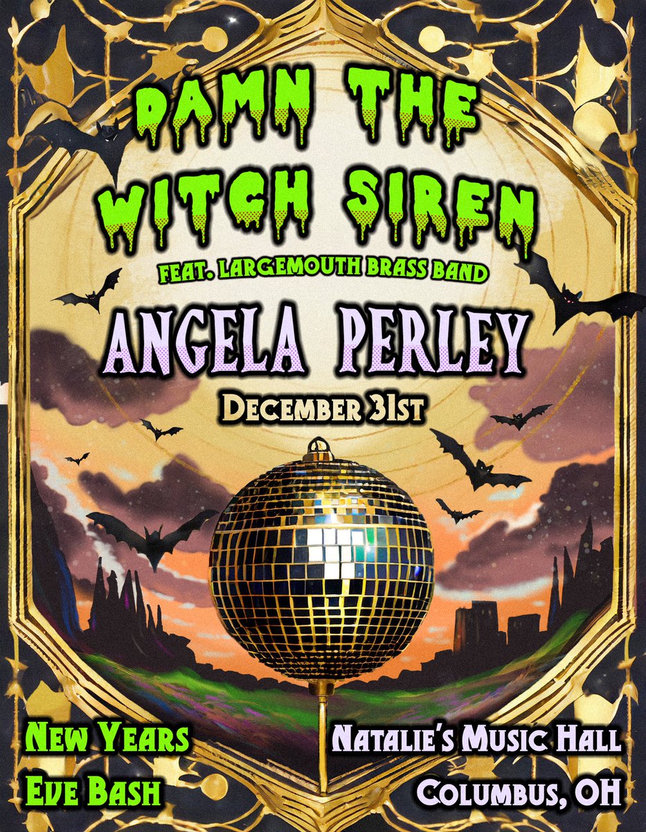 Last time we posted here this place was called Twitter! The times, they are a-changin’.

Help us ring in the new year with the lovely @angelaperley at <a href="/Natalies_Coal/">Natalie's</a>!! 

🦇🪩🦇 TICKETS: 🦇🪩🦇
showclix.com/tickets/damn-t…