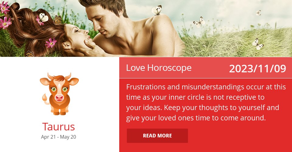 taurus_scope's tweet image. Love Horoscope for Nov 9, 2023 =&amp;gt; Read the rest at: dailyhoroscopes.net/taurus.html?da… How did we do? #Taurus #TaurusLove #TaurusPower