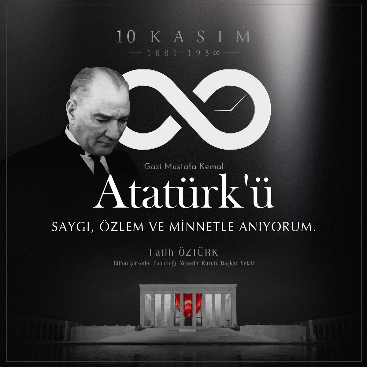 🇹🇷Cumhuriyet’imizin kurucucusu Gazi Mustafa Kemal Atatürk’ün aramızdan ayrılışının 85. Yılında Ata’mızı saygı, özlem ve minnetle anıyorum. #10Kasım