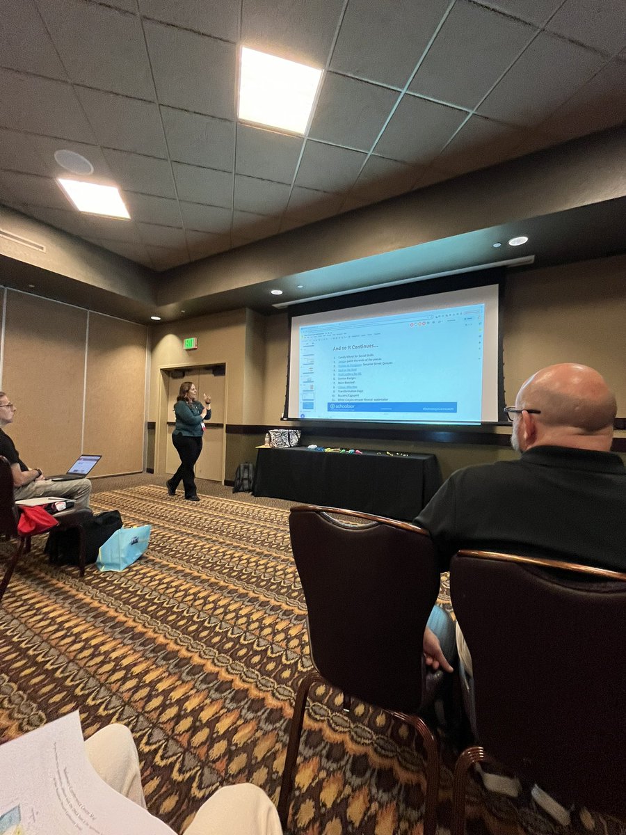 thealisonbrown's tweet photo. breakout session 1: keep up with fortnite 
lots of great ideas for incorporating games in the classroom, increasing motivation &amp; engagement! @Ohio_Middle #OMLA2023 https://t.co/K44VhkZYeB