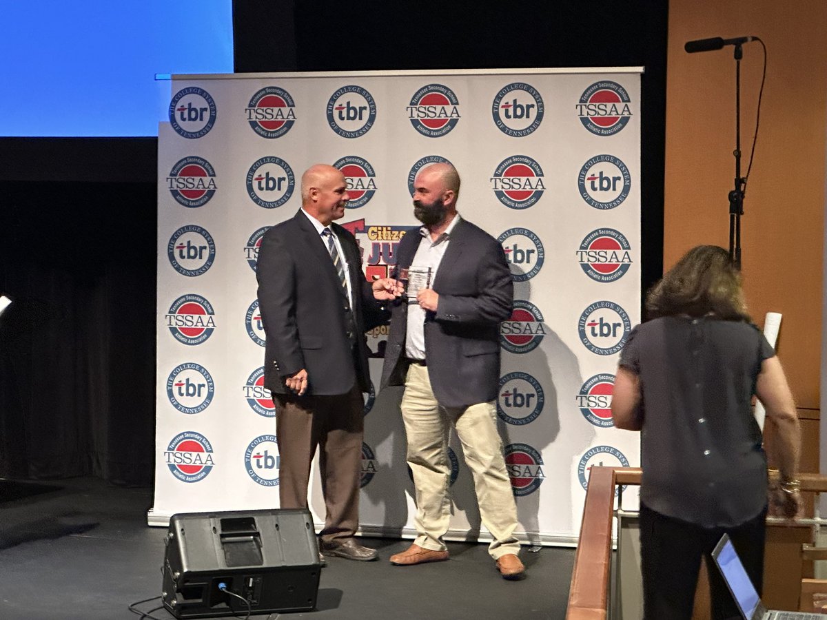 Tate Mathews and Mathews Team Sports recognized at the <a href="/TSSAA/">TSSAA</a> Regional Meeting as the A. F. Bridges Awards Contributor of the Year for Athletic District 6. Well deserved!