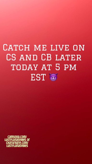 Catch me live later on multiple streams 5 pm EST 😈 https://t.co/Ai6lGWUuKU<a href="/tag/bbw"class="tags"><span>#bbw</span></a><a href="/tag/plussize"class="tags"><span>#plussize</span></a><a href="/tag/pawg"class="tags"><span>#pawg</span></a><a href="/tag/nsfw"class="tags"><span>#nsfw</span></a><a href="/tag/sexworker"class="tags"><span>#sexworker</span></a><a href="/tag/curvybeauty"class="tags"><span>#curvybeauty</span></a>