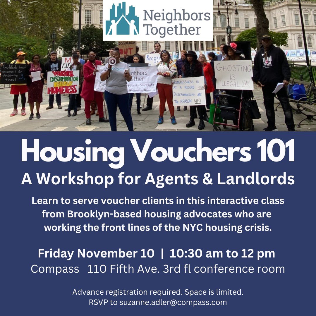 Tomorrow! Our Empowerment Program team will be hosting an incredible workshop with Compass in their New York office on housing vouchers in New York City!
