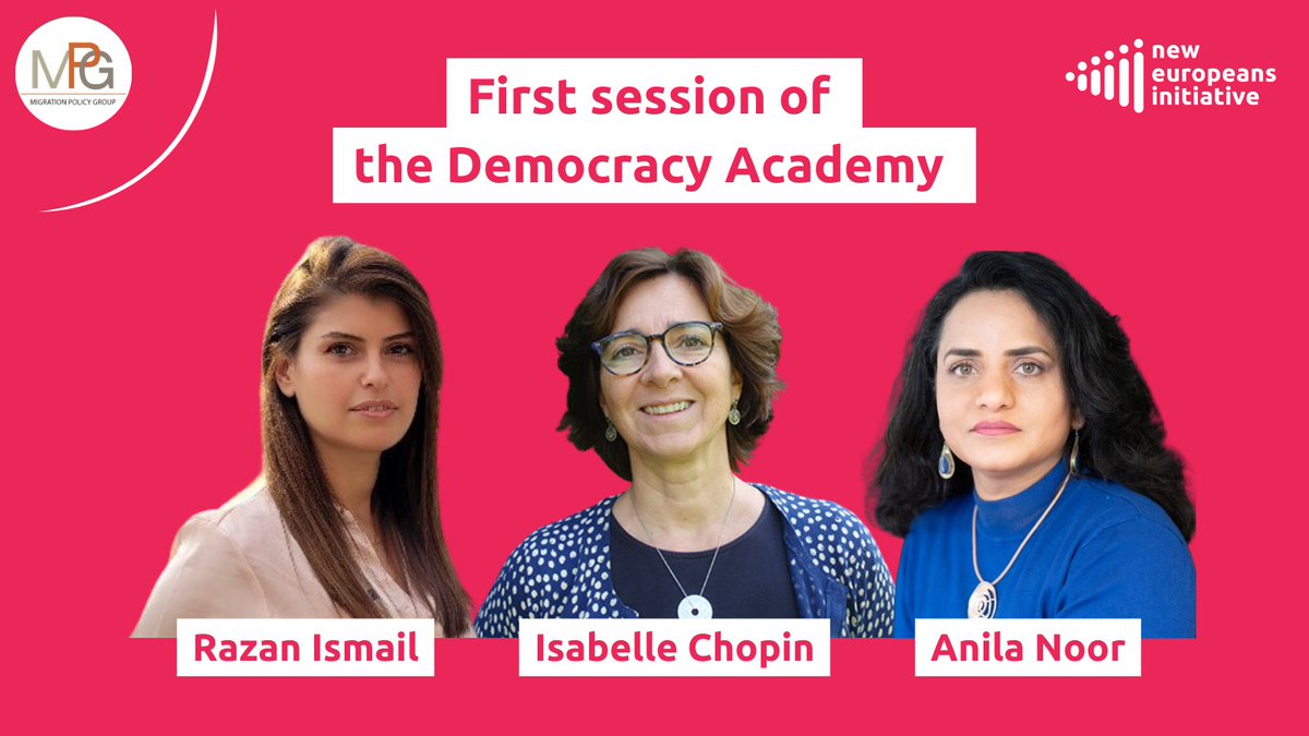 Exciting start to our Democracy Academy! Training 25 individuals with diverse migrant backgrounds to participate in political decision-making. Grateful for insights from @razansml & @nooranila. With moderation by Isabelle Chopin, director of MPG. 

➡️➡️ bit.ly/N-E-I