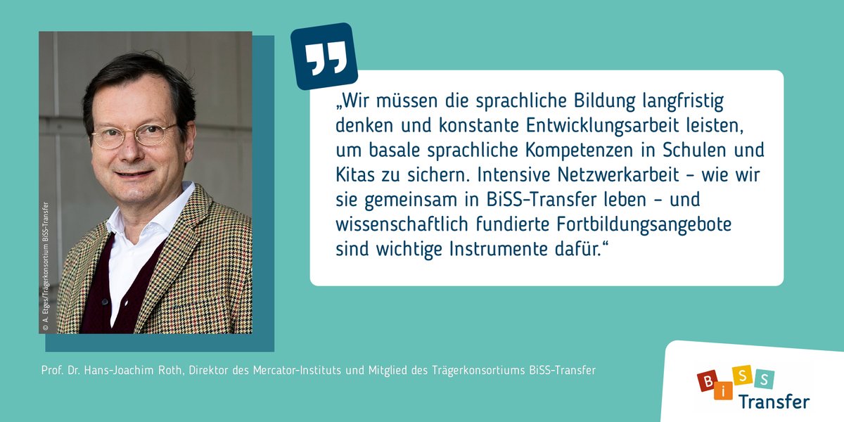 Wie lässt sich #sprachlicheBildung langfristig in der Schul- und Unterrichtsentwicklung verankern, welche Maßnahmen unterstützen dabei &amp; welche #Tools lassen sich nutzen? Dazu spricht Prof. Dr. Hans-Joachim Roth auf der Jahrestagung von #BiSS-Transfer und erklärt:
