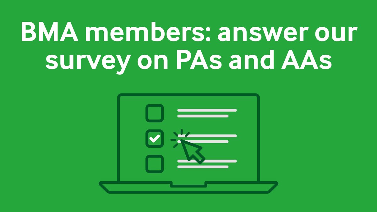 TheBMA's tweet image. BMA members: We need your views on physician associates.

Take our short survey now to help inform the BMA’s position on PAs and AAs: surveymonkey.co.uk/r/BMA_PAs_AAs_…