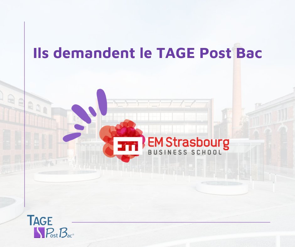 Pour intégrer @EMStrasbourg vous devez passer le TAGE Post Bac 📝 Rendez-vous sur : tagepostbac.fr pour trouver votre session 🔎 🔗 buff.ly/3S3PYPY #TAGEPostbac #session #test #school #Management