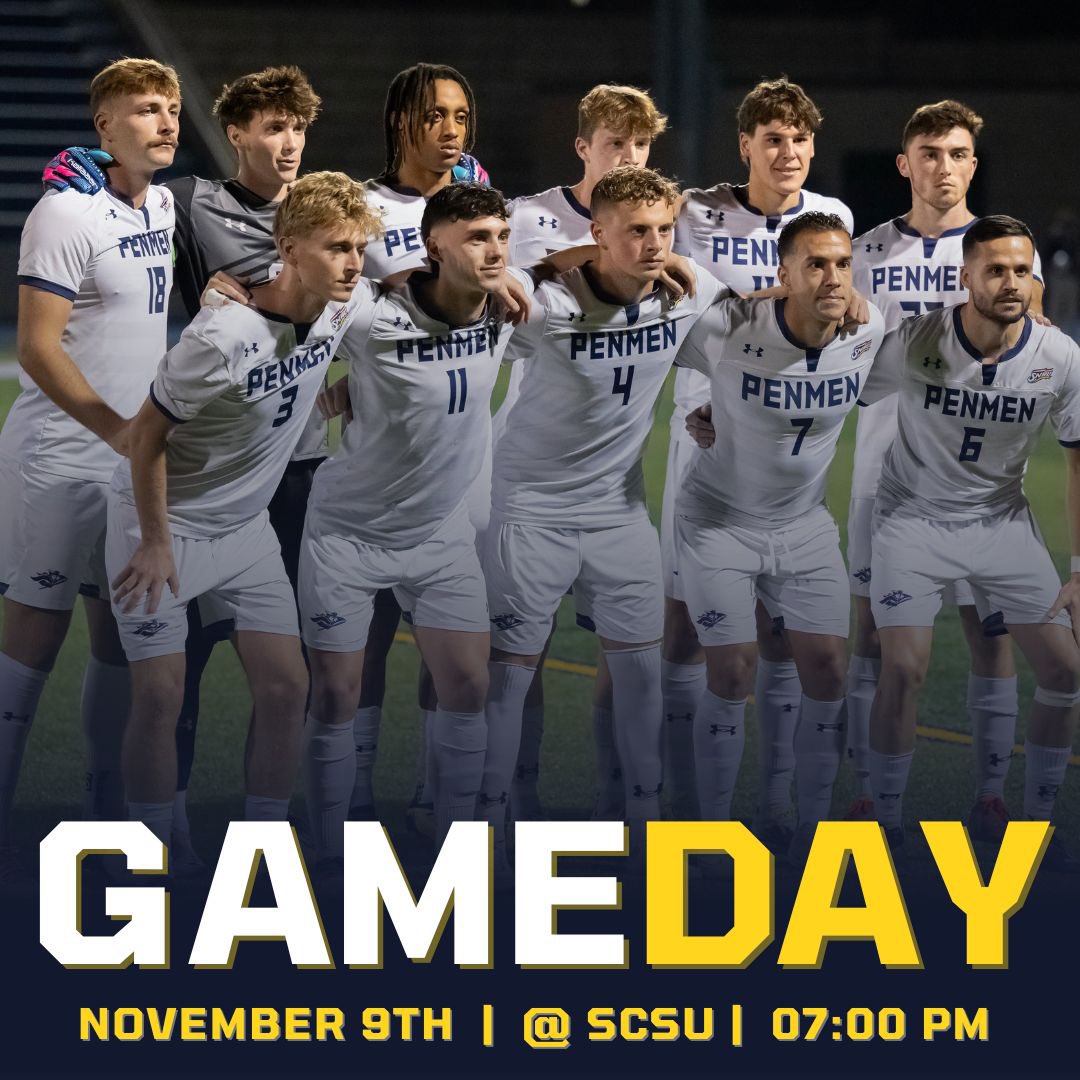 PLAYOFFS ‼️ NE10 Semifinal today at SCSU. Kickoff at 07:00 PM.

#EverydayMatters #SNHU #Penmen