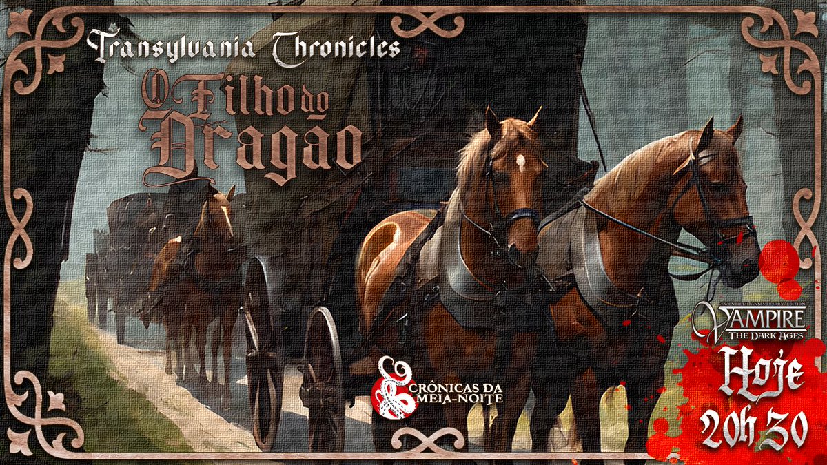 CMNRPG's tweet image. 🎲Transylvania Chronicles - Sessão 55🎲
Restando apenas realizar a contratação dos guardas, a Confraria se prepara para iniciar sua longa jornada para a Inglaterra. Quais problemas e desafios nossos imortais encontrarão no caminho?
#Vampirethemasquerade
#worldofdakness
