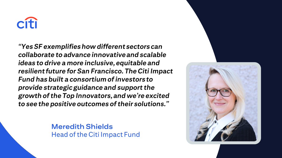 Citi is a proud supporter of @WEFUplink’s Yes San Francisco, Urban Sustainability Challenge, which this week announced the 14 innovators whose sustainability solutions promise to help strengthen the city in the years to come. Learn more: on.citi/3QPMkbC