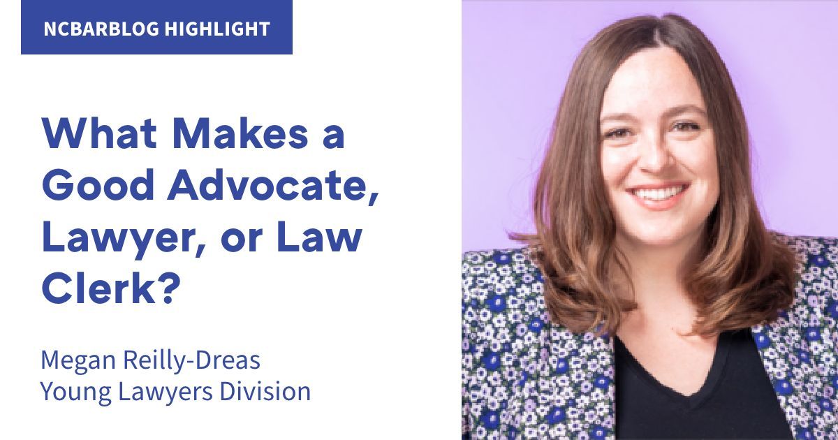 NCBAorg's tweet image. Whether you are a 1L beginning to think about summer employment, a newly licensed attorney starting out in the legal profession, or anywhere in between, Megan Reilly-Dreas has  advice for you. Read her advice on the #NCBarBlog: buff.ly/3MAzLy6.
