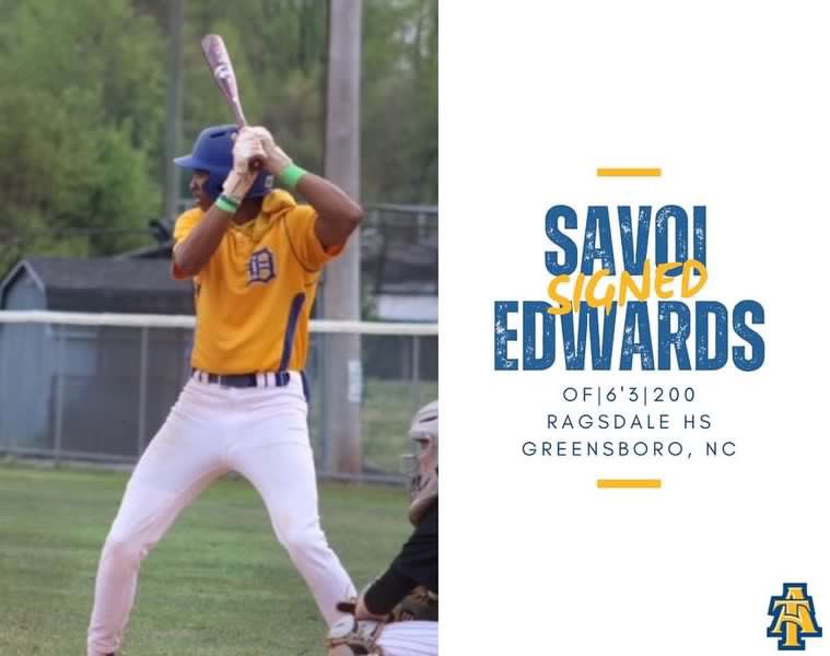 NCAT_Baseball's tweet photo. 336➡️336 local product staying home!!  

Aggieland Let’s welcome @SavoiEdwards to the family!  

#FullTilt |#AggiePride https://t.co/soEsxCjOBL