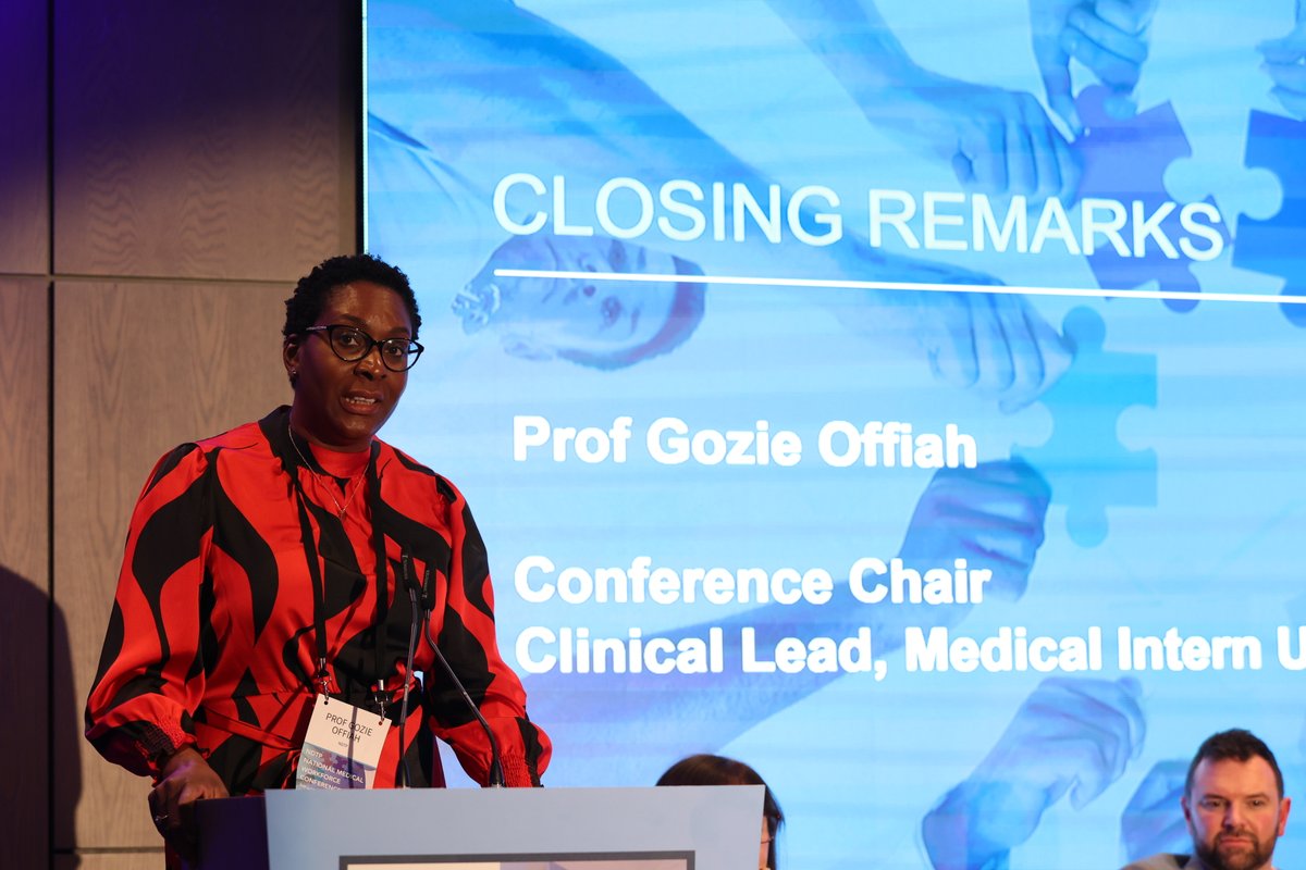 And that is a wrap on this year's National Medical Workforce Conference as Conference Chair Prof Gozie Offiah closes the event by thanking @ingridmileyRTE as MC, the speakers and the attendees. #NDTPConf23 @OffiahGozie