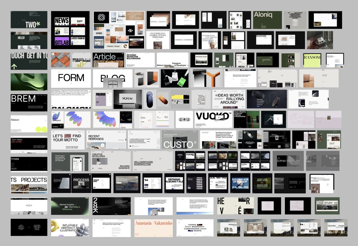 vitaspenser's tweet image. Finally working on a new Framer template and decided to try a new style.
After a few hours of searching for inspiration, I ended up with this little moodboard in Figma. Excited to see how it will turn out!