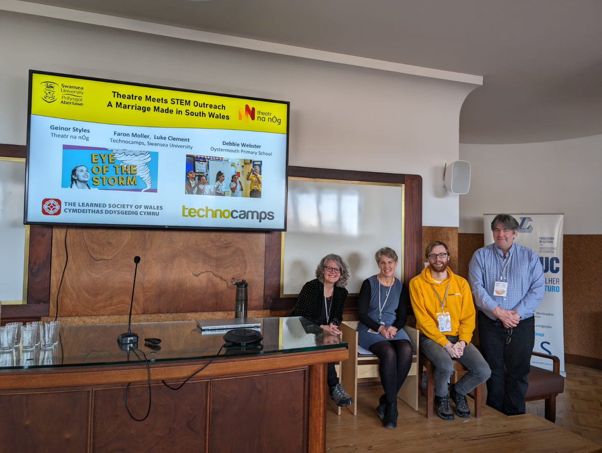 A successful session presenting with @theatrnanog at the Theatre about Science international conference in Coimbra, Portugal! Our decade-long collaboration with Theatr na nÓg has sparked many conversations among the delegates from around the world! #theatreaboutscience2023