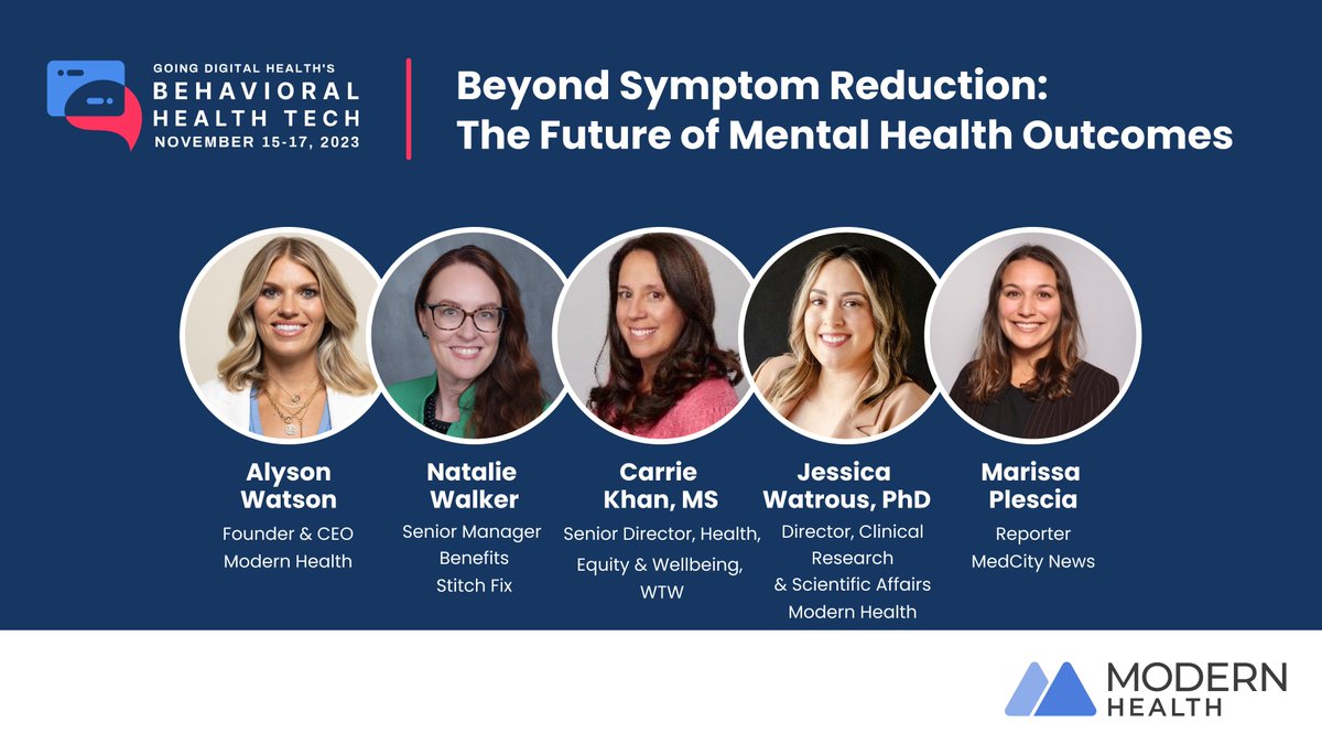 modernhealthco's tweet photo. 📣 Don’t miss out on our session around, “Beyond Symptom Reduction: The Future of Mental Health Outcomes” at The Behavioral Health Tech Conference in Phoenix, Arizona, November 15-17! 

#BHT2023 #mentalhealth #behavioralhealthconference https://t.co/Zlm5UJ68Tp