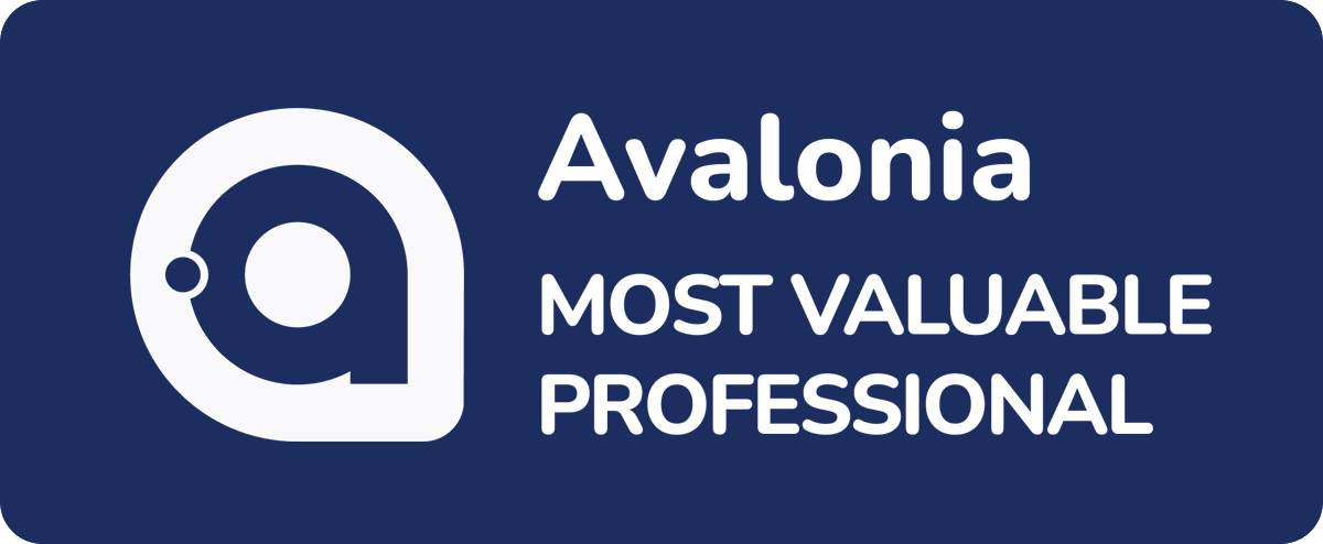 Thrilled to share that I've been awarded the Avalonia MVP! 🏆🚀 Grateful for the amazing community and the journey together. Let's keep rocking Avalonia! 🌟 #AvaloniaMVP #CommunityLove