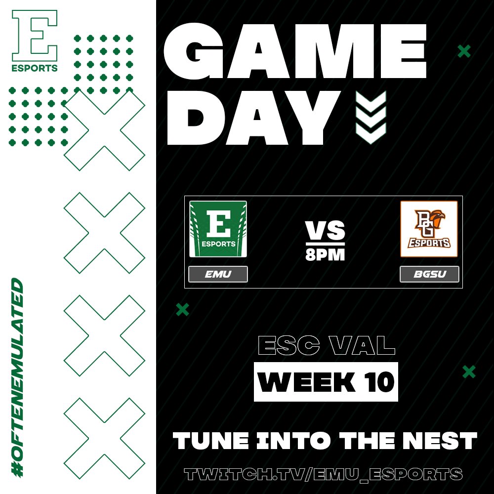 esports_emu's tweet photo. 🚨Calling all Valorant enjoyers🚨
Tonight we play Valorant for the last time this season. Come show your Eagle spirit in The Nest!
🆚 @BGSUEsports
⏰ 8PM EST
🪹 https://t.co/yFhAw5zl2N
#oftenEMUlated || #EMUEagles https://t.co/Du4LuSk7EM