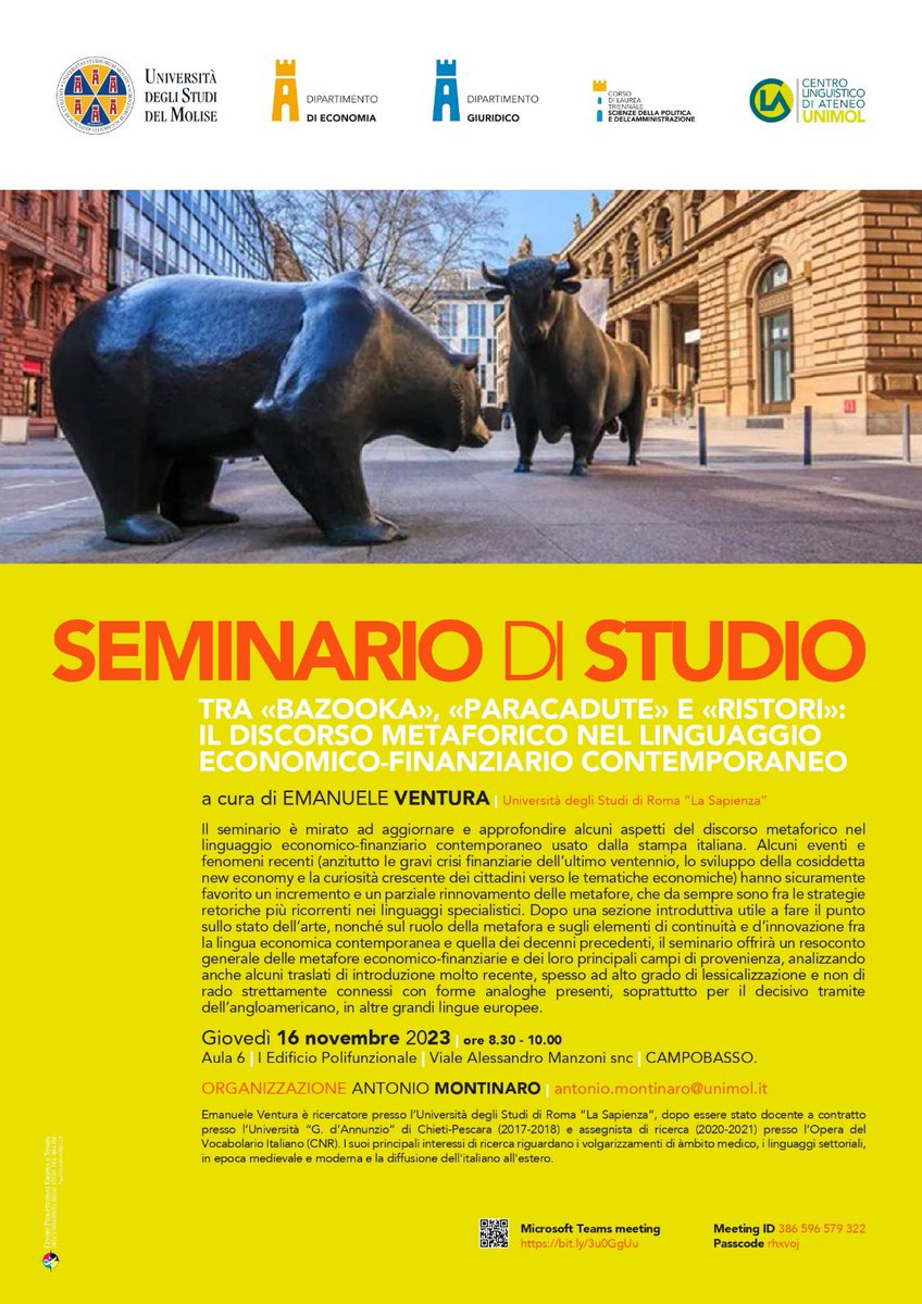 atn781's tweet photo. 15 e 16 novembre 2023, Università degli Studi del Molise

#unimol https://t.co/77kEOJY9qD