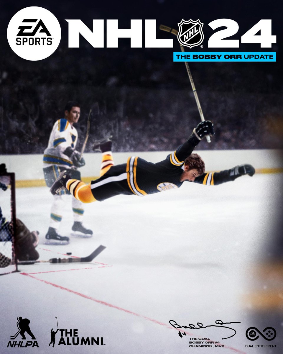 The greatest defenseman in NHL history, Bobby Orr is now available in #NHL24.

This is his first-ever appearance in a hockey video game.