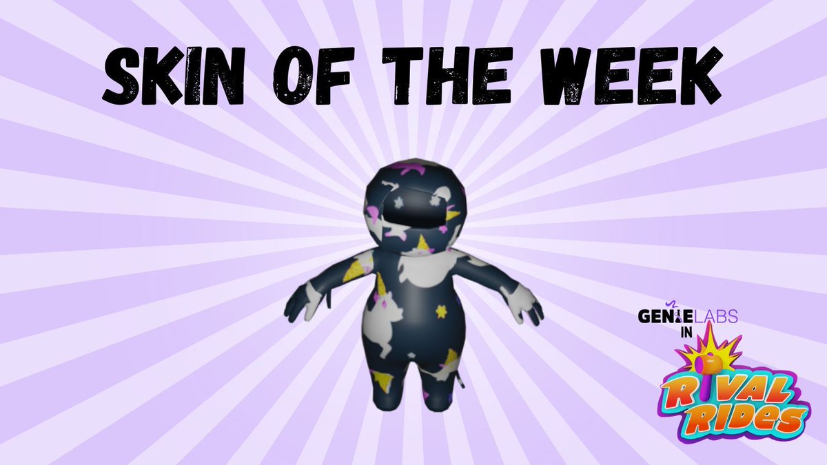 This week ➡️ more than 1,500 skins were generated with the GenieLabs engine! 😲
Here's our #SkinoftheWeek ✨ Send us a picture of your best-generated skin and maybe yours will be featured next week 🤞 
<a href="/RivalRides/">Rival Rides: VR Party Game</a>
#Gaming #AI #VR #UGC