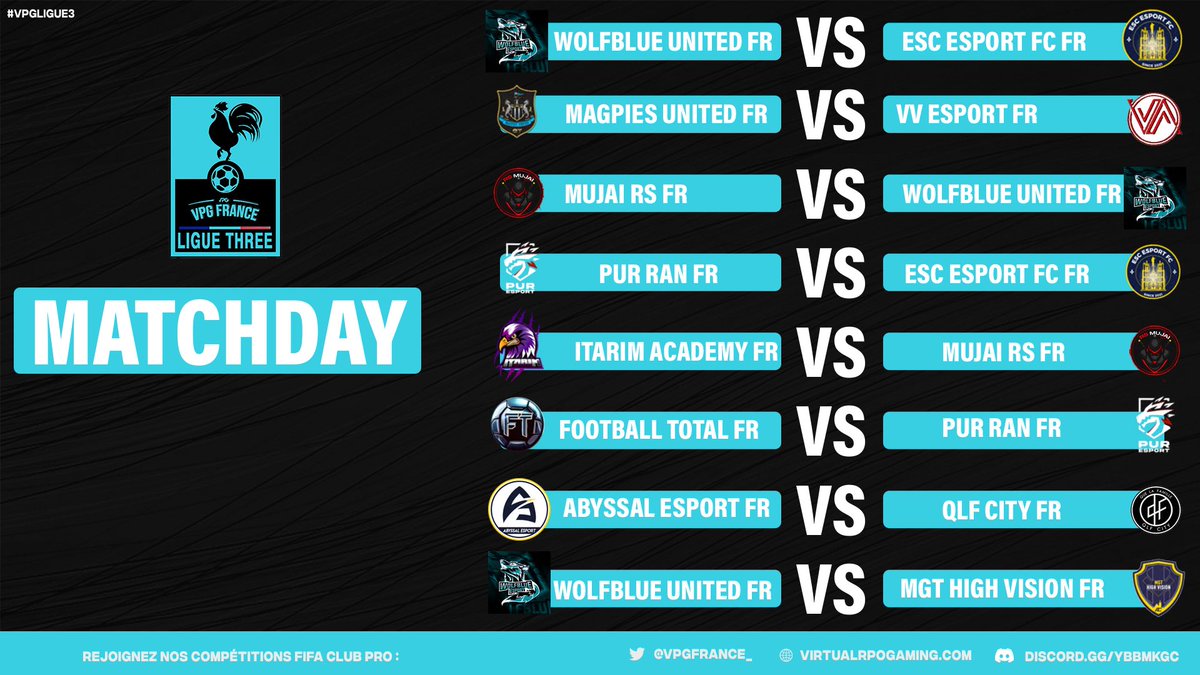 VPGFrance_'s tweet photo. ⚽️ MATCHS DAYS ! ⚽️

09/11 📆

Voici les matchs de la soirée !

Bonne sessions à tous 🤝

🇫🇷 LIGUE 3 🇫🇷 https://t.co/U0ewcJCzlI