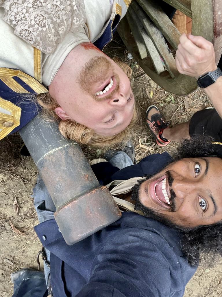 Just a few of the times I caught <a href="/sambaschutte/">Samba Schutte</a> shooting some bts - y’all in for some cool sh*t!!!
#OurFlagMeansDeath