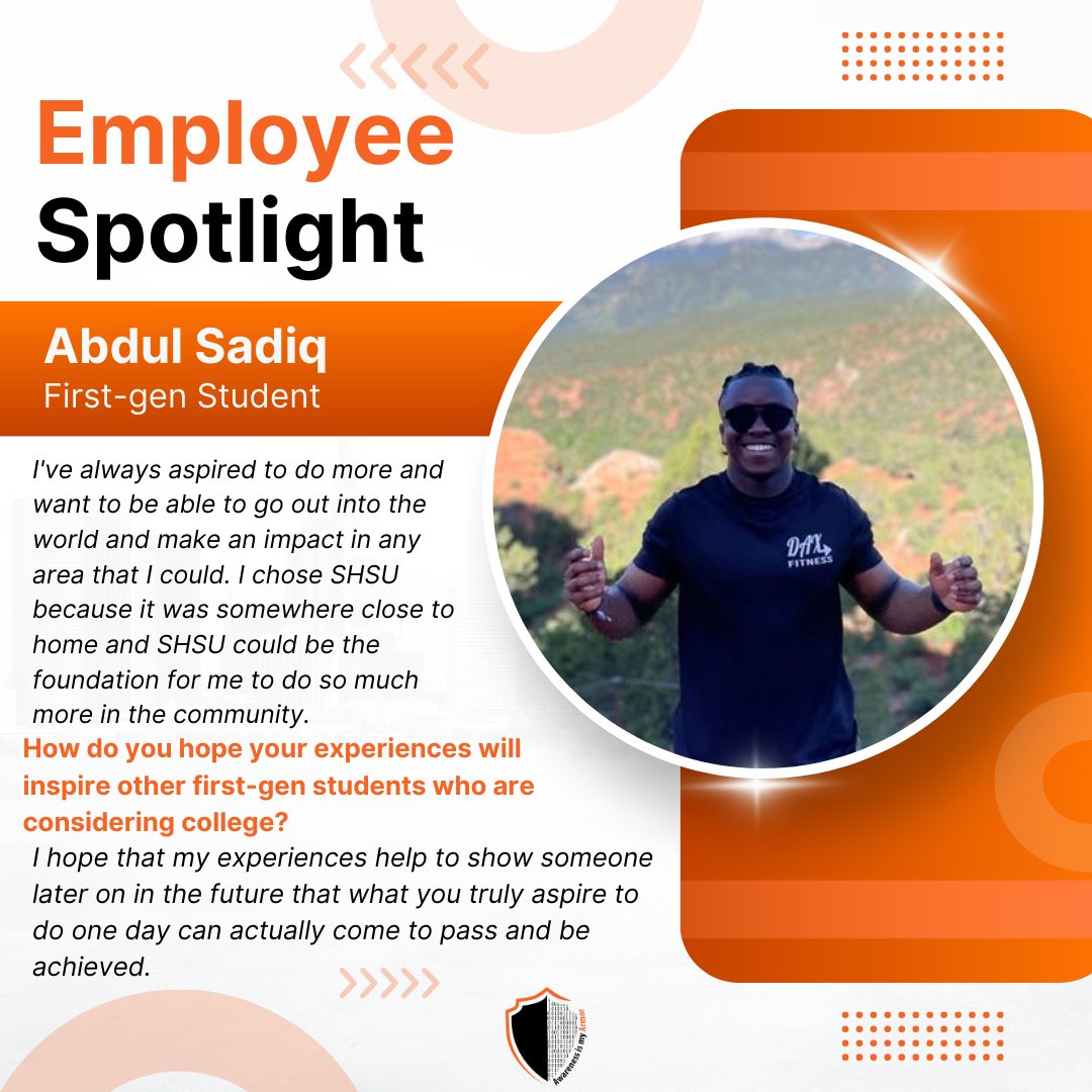 SHSUServiceDesk's tweet image. We're celebrating our incredible first-gen employees this week! Thank you for being a part of our team!
@samhoustonstate
#firstgenstudent #SHSU