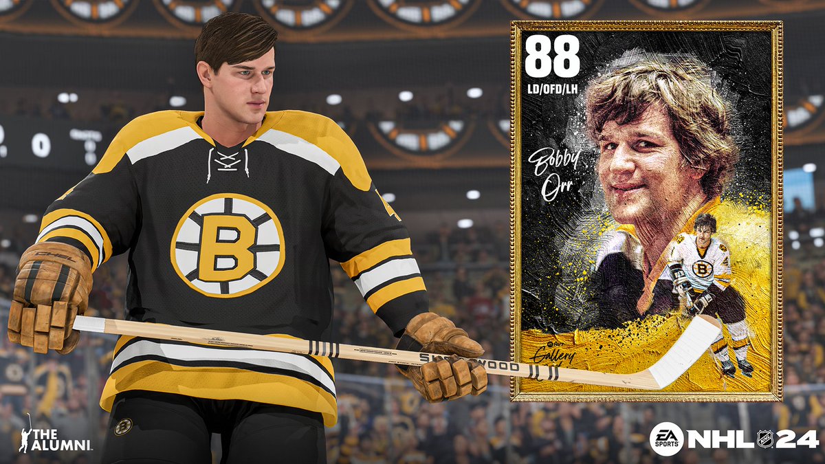 Bobby Orr’s Gallery of Greats Ultimate Power Up Player item will be available in #NHL24 today at 5 pm EST.

Everyone will also receive a Bobby Orr base item for their team x.ea.com/nhl24/orr-upda…