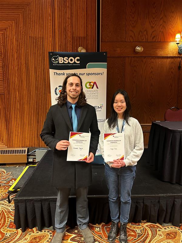 Canadian Science Publishing (@cdnsciencepub) on Twitter photo Congratulations to Michael Doyle and Huyen Tran, winners of the Canadian Journal of #Chemistry Best Student Presentation Award <a href="/BanffSOC/">Banff Symposium on Organic Chemistry</a>! #BSOC
🏅Michael Doyle (<a href="/Doylem3535/">Michael Doyle</a>), CJC Best Oral Presentation Award
🏅Huyen Tran, CJC Best Posted Award Congratulations to Michael Doyle and Huyen Tran, winners of the Canadian Journal of #Chemistry Best Student Presentation Award <a href="/BanffSOC/">Banff Symposium on Organic Chemistry</a>! #BSOC
🏅Michael Doyle (<a href="/Doylem3535/">Michael Doyle</a>), CJC Best Oral Presentation Award
🏅Huyen Tran, CJC Best Posted Award