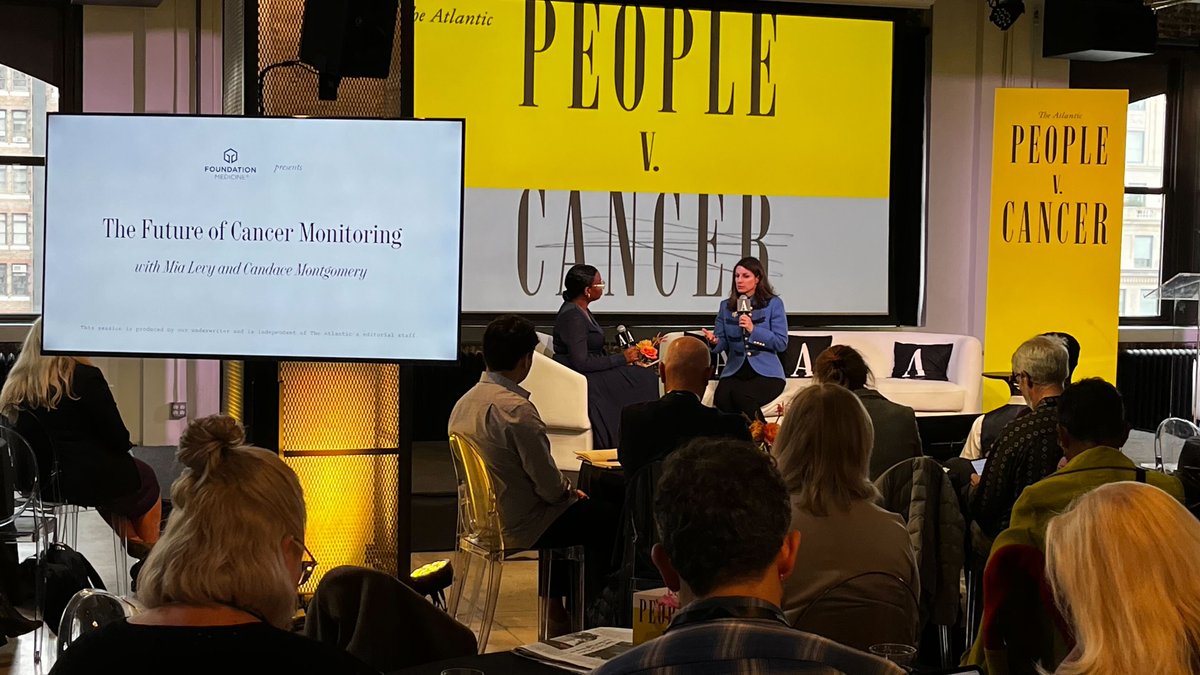 I was grateful for the opportunity to talk about the exciting future of cancer monitoring at the @atlanticlive’ People v. Cancer event today. Thank you to Candace Montgomery and The Atlantic for a wonderful conversation! #peoplevcancer