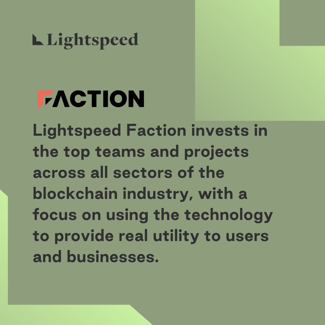 lightspeedvp's tweet photo. Today @FactionVC announced the closing of their inaugural venture fund for Blockchain startups. We are excited to see @BFATHIEH and @0xSamHarrison partner with blockchain entrepreneurs who are disrupting industries by creating technology that brings real utility to users and businesses. Today’s news is an incredible next step in support of the tremendous innovation happening in the blockchain ecosystem.

Learn more: https://t.co/yWNl6shCo5