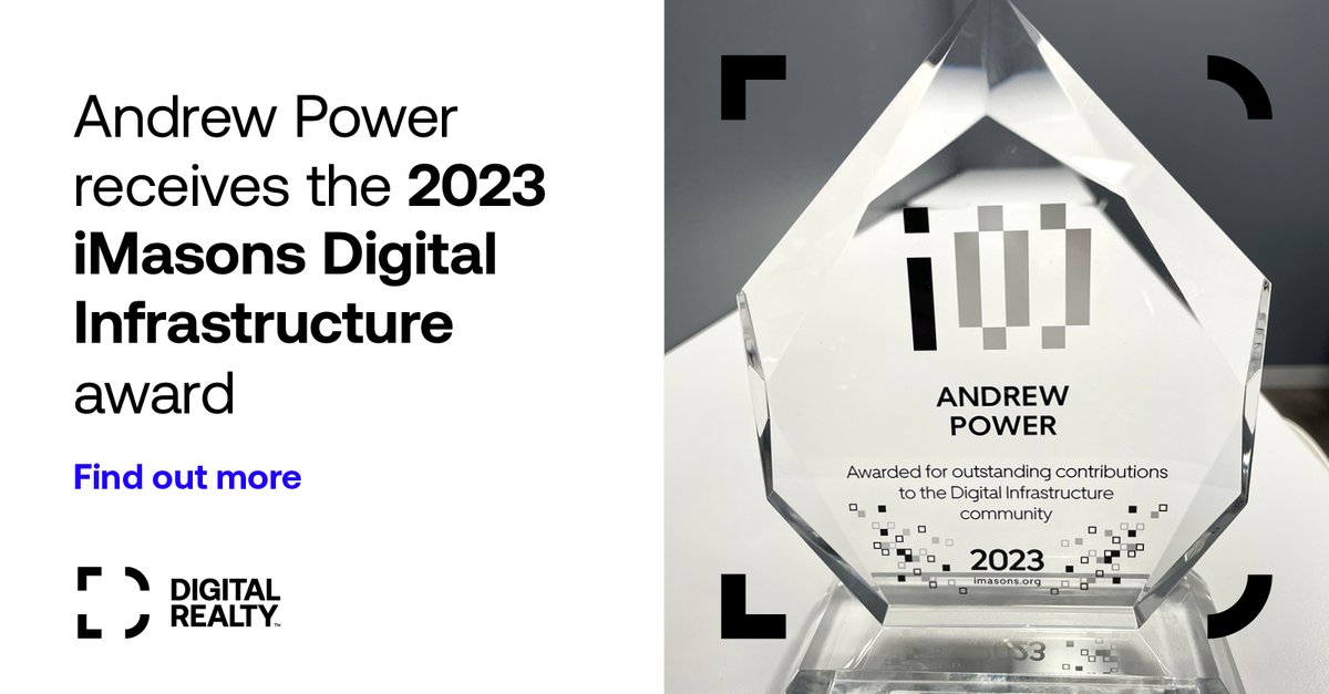 digitalrealty's tweet photo. Congratulations to Andrew Power, Digital Realty’s President and Chief Executive Officer for being recognized by @InfraMason #IMawards for outstanding contributions to the Digital Infrastructure community. 
 
https://t.co/cVXBdnMBIV https://t.co/2mALUSg7r8
