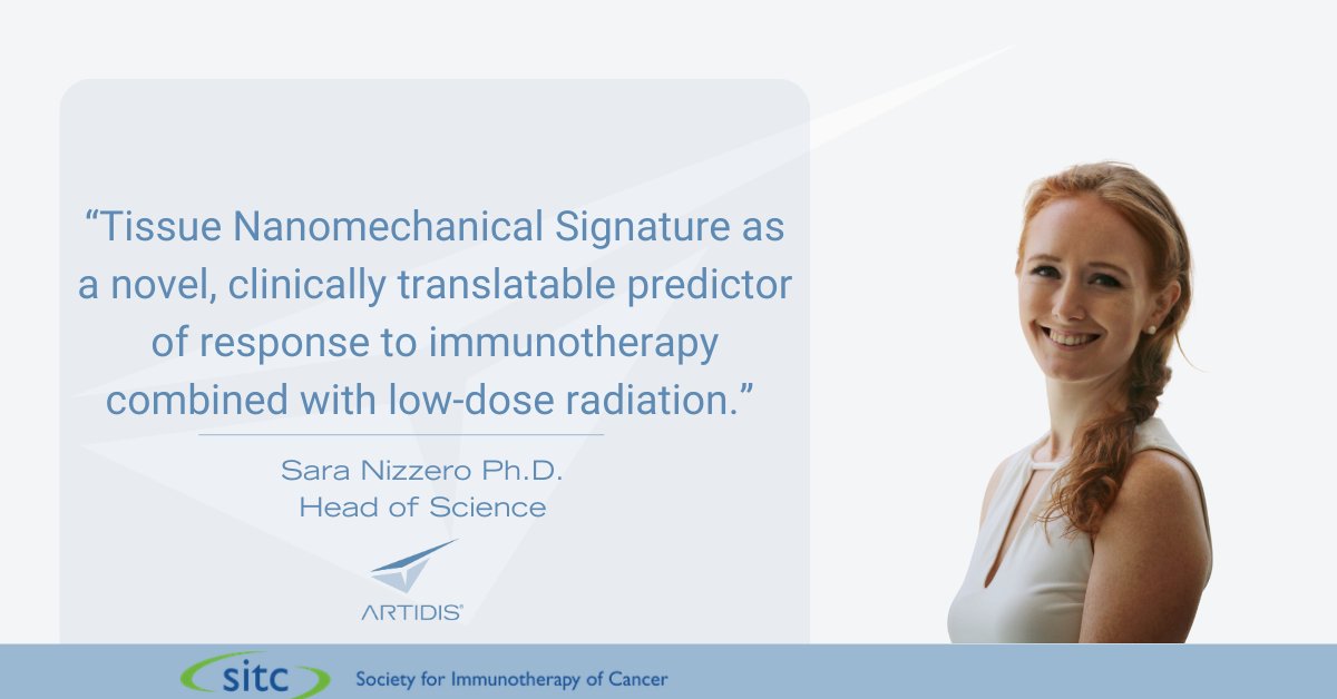 We presented our groundbreaking collaborative research with MD Anderson Cancer Center at the #sitc2023  Press Conference, establishing ARTIDIS tissue nanomechanical signature as clinically translatable predictor of response to immunotherapy in combination with low-dose radiation.