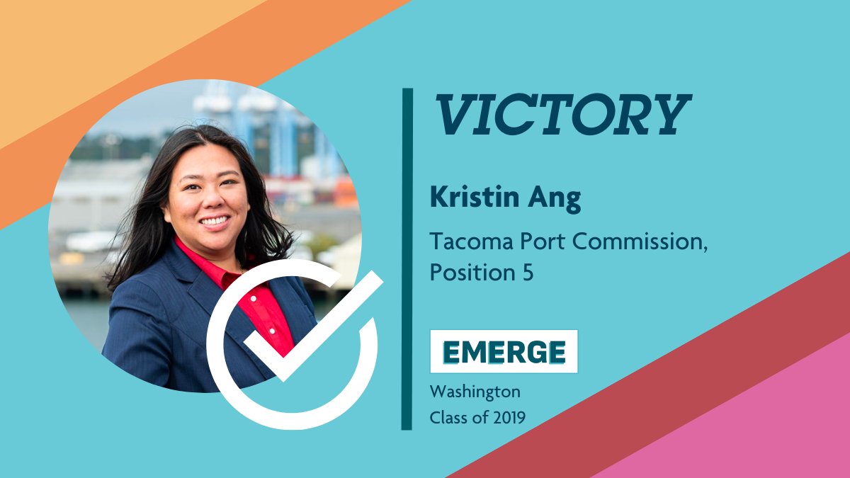 EmergeAmerica's tweet photo. Sending a big congrats to @Emerge_WA alum Kristin Ang on her victory for reelection to the Tacoma Port Commission! #Election2023 #EmergeAlum #wapx https://t.co/i9o5y1f2MQ