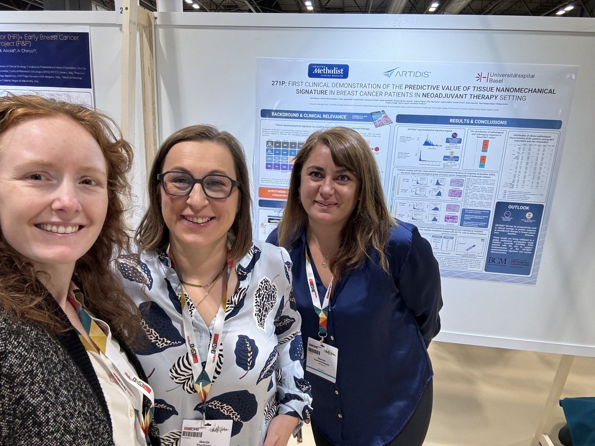 It is an honor to join the scientific community at #ESMO23. We presented poster: "First clinical demonstration of the predictive value of tissue Nanomechanical Signature in breast cancer patients in a neoadjuvant therapy setting."