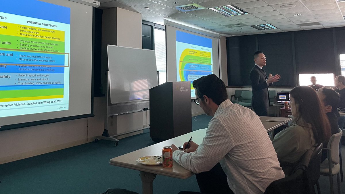Congratulations to Assistant Professor <a href="/ambrosehwong/">Ambrose Wong</a> for speaking at <a href="/Brown_Emergency/">Brown Emergency Medicine</a>  Grand Rounds on the topic of #workplaceviolence and #agitationmanagement in the emergency department