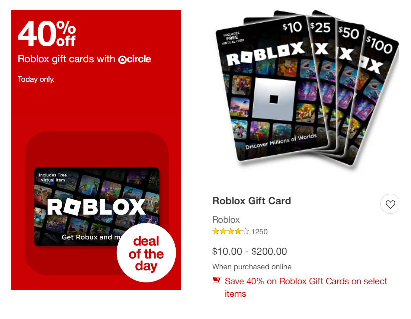 Roblox Gift Card : Target