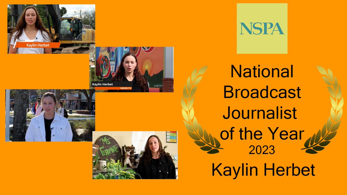 We're super proud to announce that this past weekend 2023 alum Kaylin Herbet was named the <a href="/NSPA/">National Scholastic Press Association</a>  National Broadcast Journalist of the Year! It's the capstone in an already decorated career. Kaylin is currently studying at <a href="/miamiuniversity/">Miami University</a> and swimming for <a href="/MiamiOHSwimDive/">Miami Swim/Dive</a>.