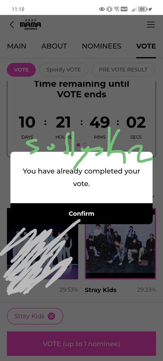 Soflyskz's tweet photo. Bueno se me olvido tomarle captura antes pero vote
#OddinaryTeam
#StaysRockTheMAMA https://t.co/TM0qVAX9qr