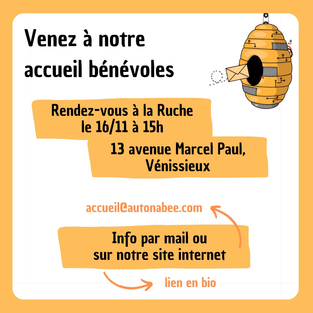 Comment s'engager pour le handicap?
Décloisonner et apporter du pouvoir d'agir,
voilà nos missions chez AutonaBee, la ruche de l'autonomie !
Viens découvrir notre association et ses actions lors de notre prochain accueil bénévole ! 

Plus d'infos :
autonabee.com/venir-a-nos-rd…