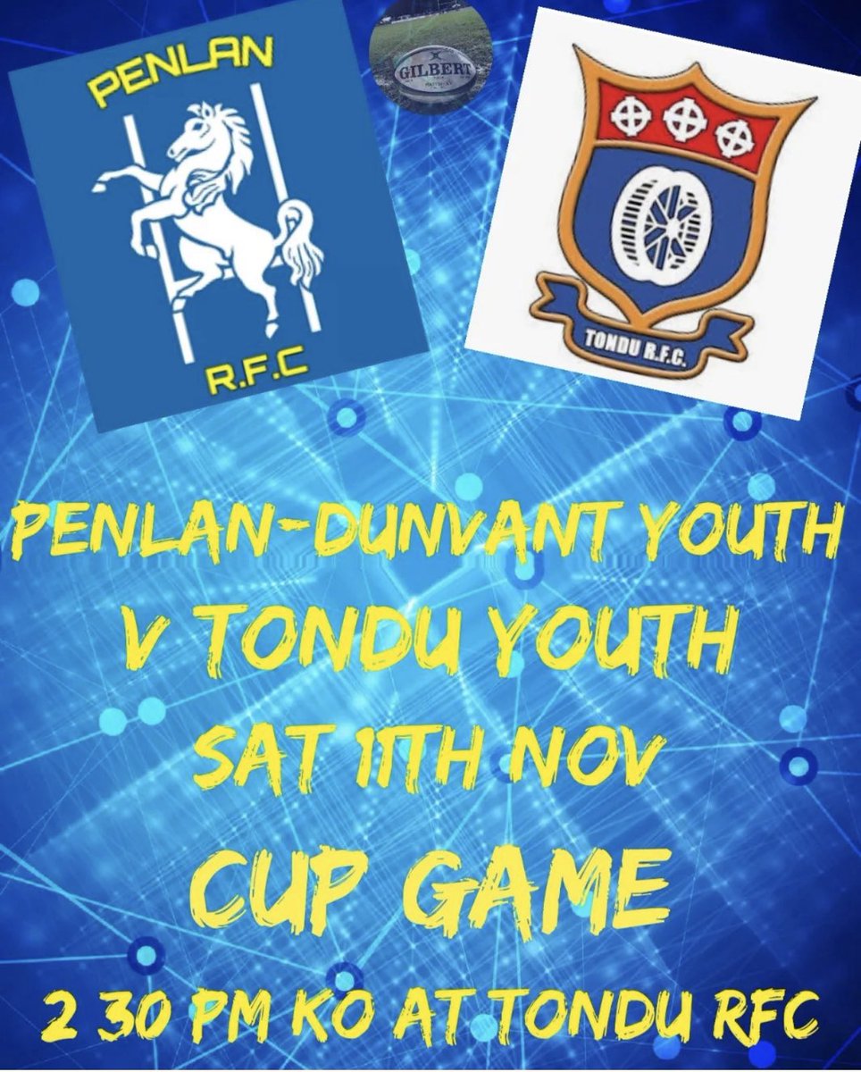 The next round of the Cup for <a href="/PenlanY59740/">Penlan RFC Youth</a> this sat away to <a href="/Tondu16s/">Tondu Rfc u16s 22/23</a> @WaterWheelers 💙💛 Come support the boys 💪💪 #Youthrugbyrising <a href="/AllWalesSport/">All Wales Sport</a> <a href="/deanodavs/">Dean Davies</a>
