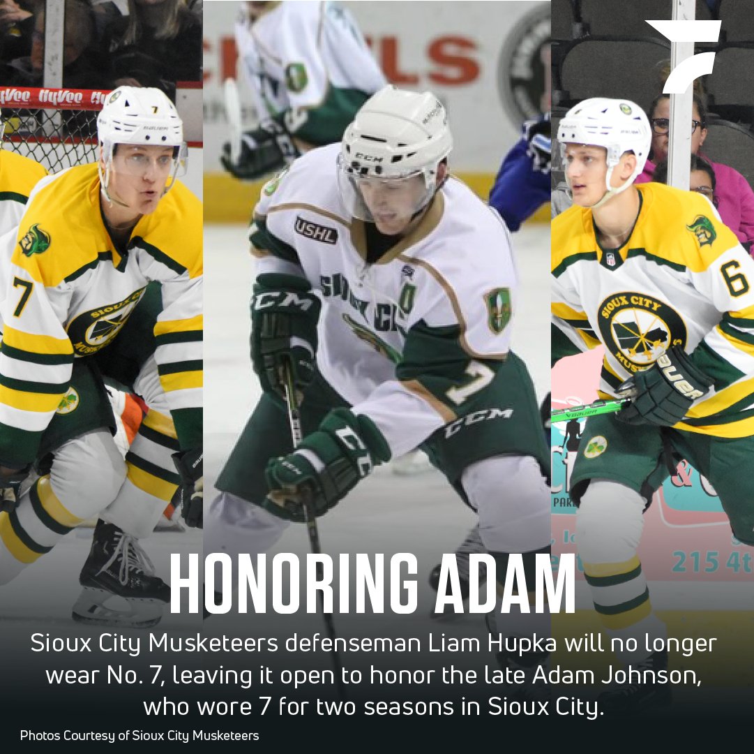 Adam Johnson left a lasting legacy over two standout seasons with the Sioux City Musketeers. And for at least one more season, No. 7 in the green and gold belongs to him. 

Story: flosports.link/3FQ2CuG