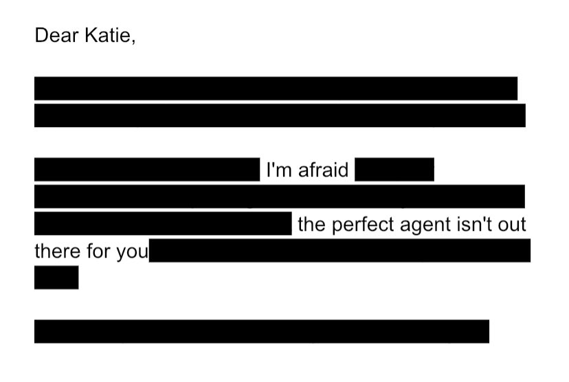 KatieJDouglasAZ's tweet photo. Not to brag, but I’m getting really good at these. #queryrejection #amquerying #queryblackoutpoem #WritingCommmunity https://t.co/Z36wSsmiGD
